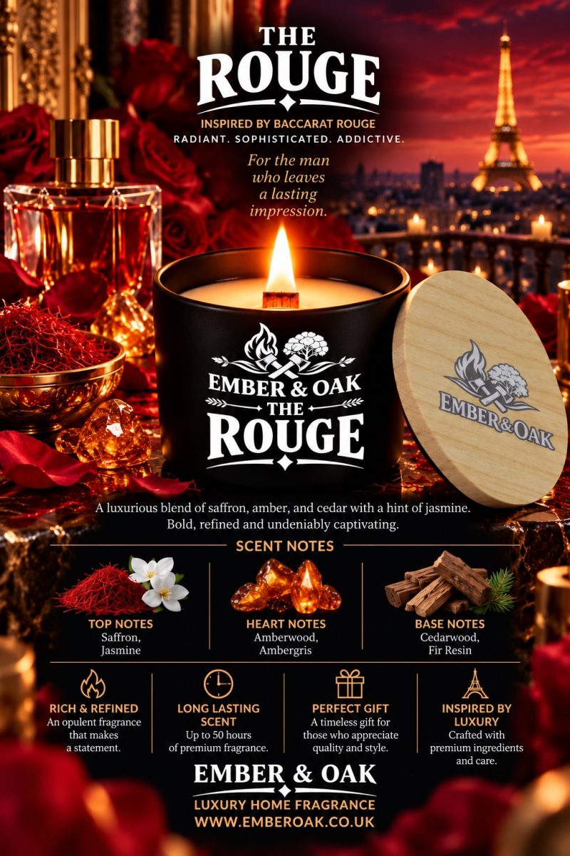 The Rouge – Inspired by Baccarat Rouge 540 | Candles, Wax Melts and Snap Bars
