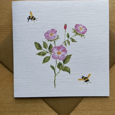 Watercolour Wild Rose Card