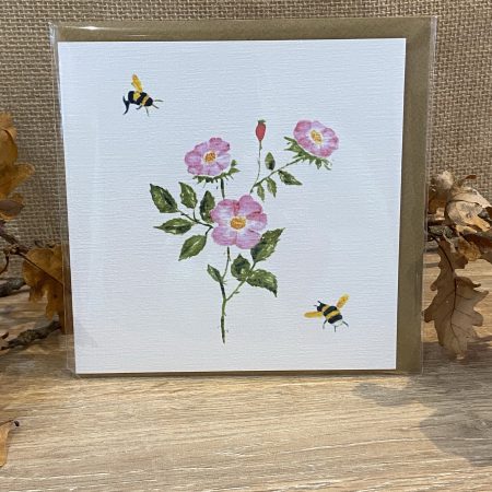 Watercolour Wild Rose Card