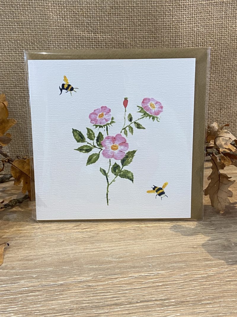 Watercolour Wild Rose Card