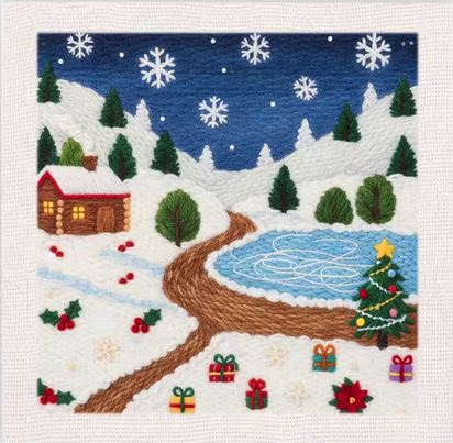 Punch Needle Kit | Skating Rink (with Frame)