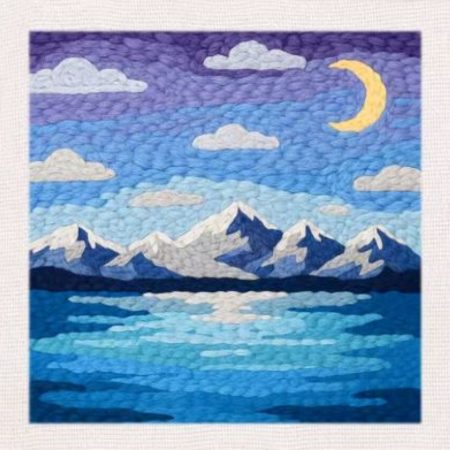 Punch Needle Kit | Moon (with Frame)