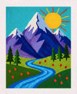 Punch Needle Kit | Mountain Stream (with Frame)
